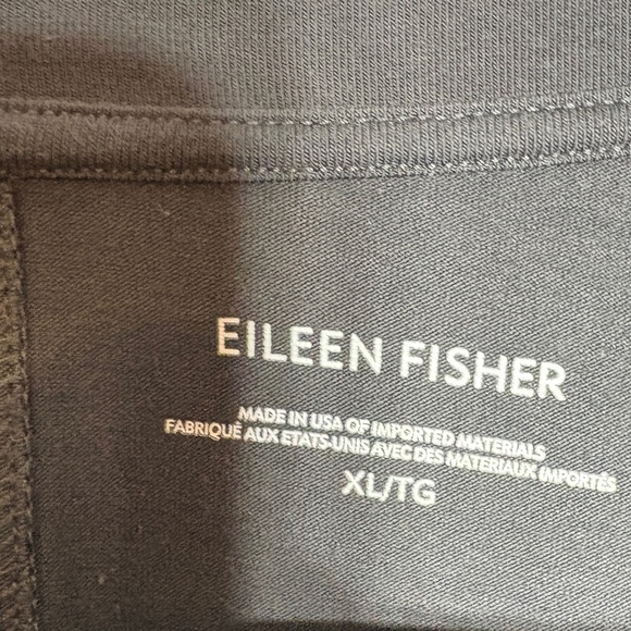 Eileen Fisher Graphite Cotton Stretch Jersey Round Neck Dress - Picture 7 of 11